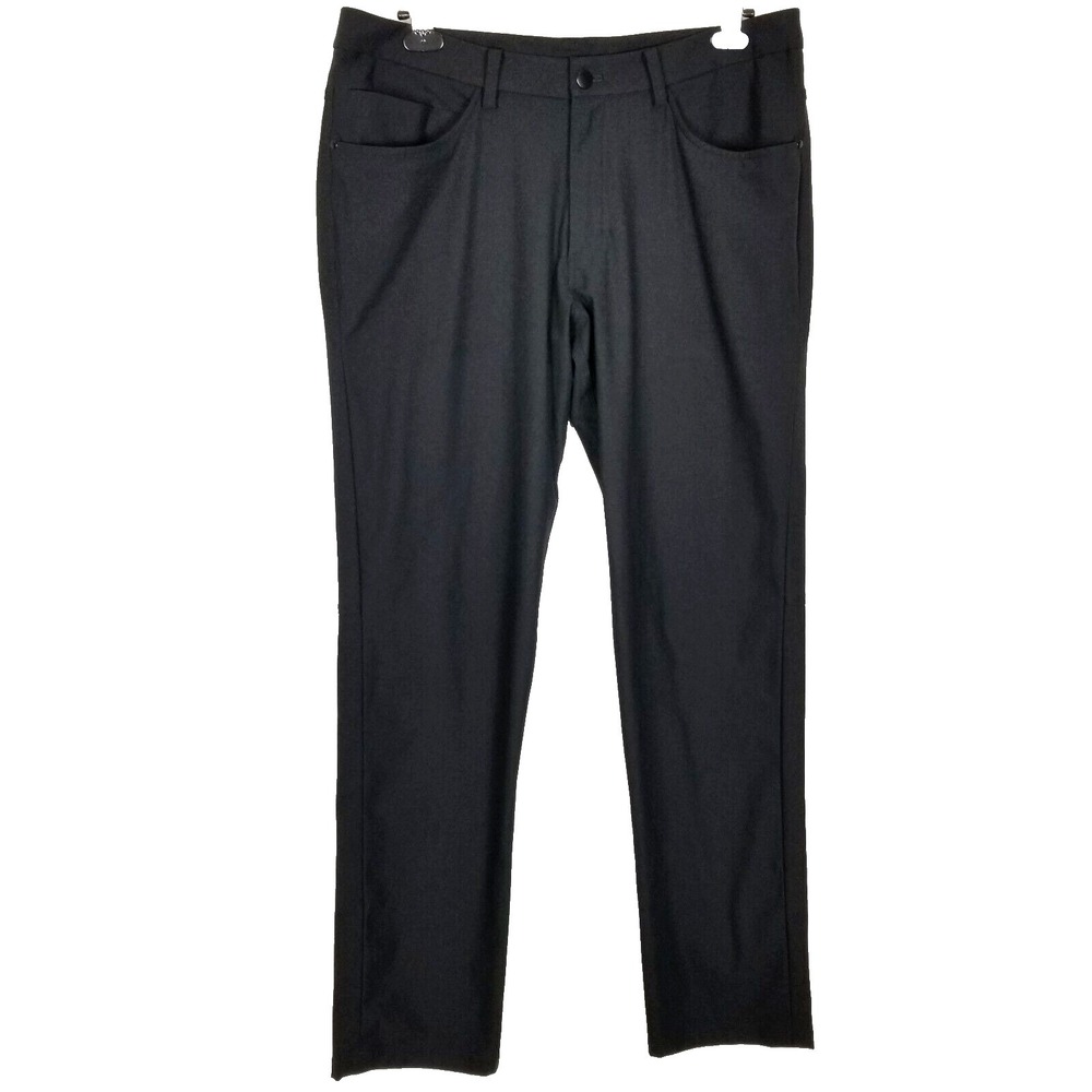 Lululemon Men ABC Classic-Fit 5 Pocket Pants Sz 34 Black Casual Athletic Office